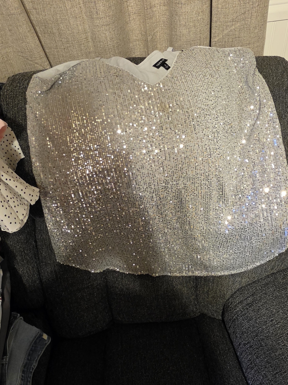 torrid Silver Sequin V-Neck Tank Top